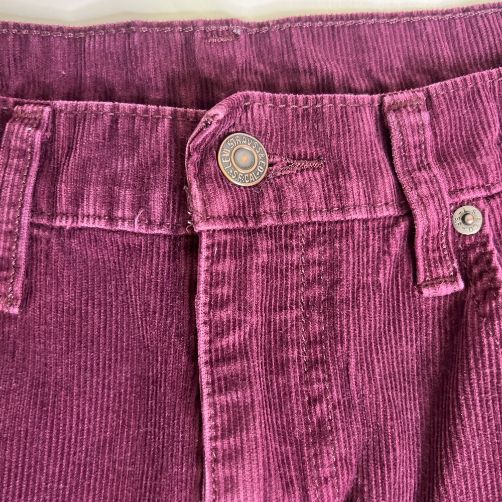 Men's Purple Levi 502 Corduroy Pants 29” Inseam - Size 32 - Picture 3 of 10